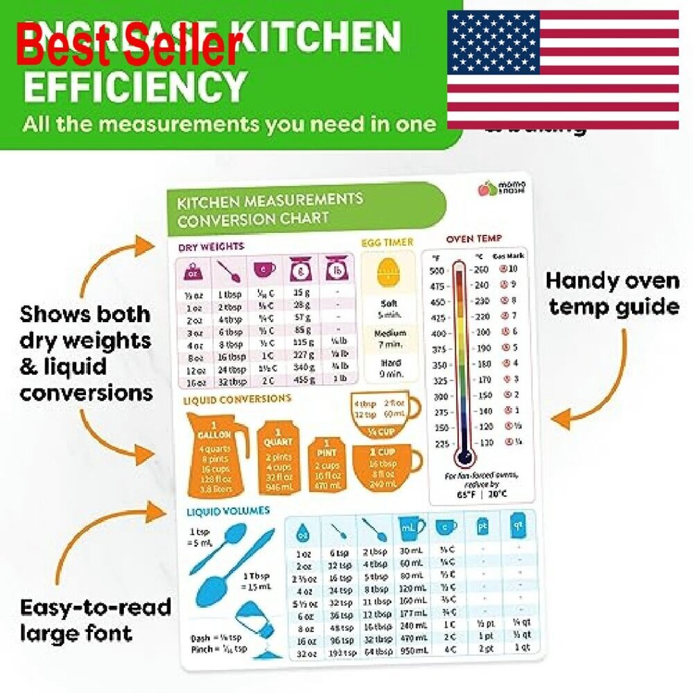 Kitchen Conversion Chart Magnet Baking Cooking Ga… - image 6